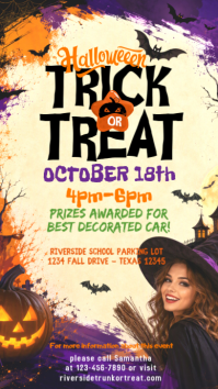 Yellow Halloween Trunk or Treat Event Indaba yaku-Instagram Template