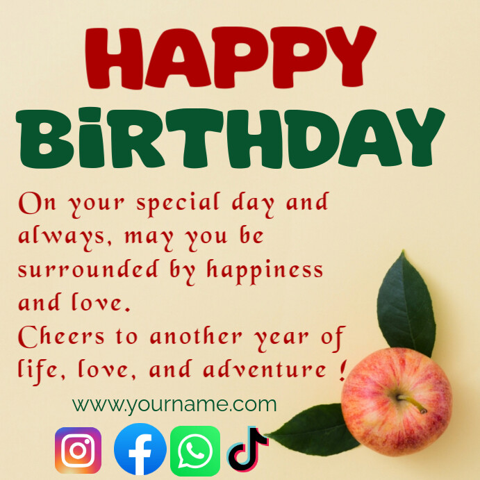 Plantilla de Yellow Joyful Happy Birthday Wishes Instagram Post ...
