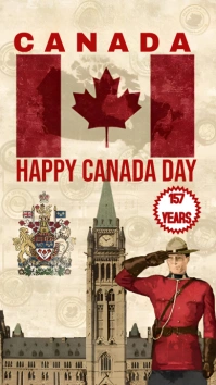 Yellow Joyful Happy Canada Day Design  Instag Instagram Story template