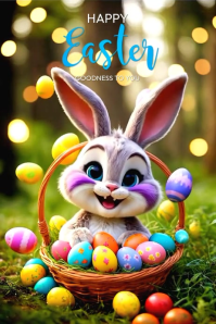 Yellow Joyful Happy Easter Poster Video template