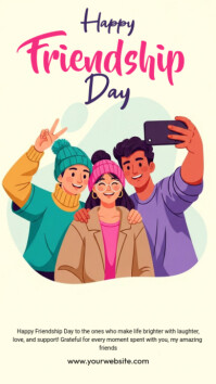 Yellow Joyful Happy Friendship Day  Instagram Story template