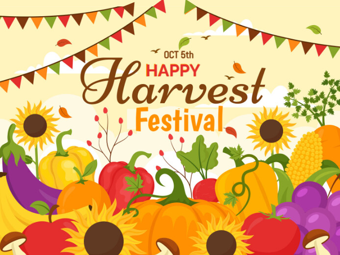 Yellow Joyful Happy Harvest Festival Yard Sign Gårdskilt template