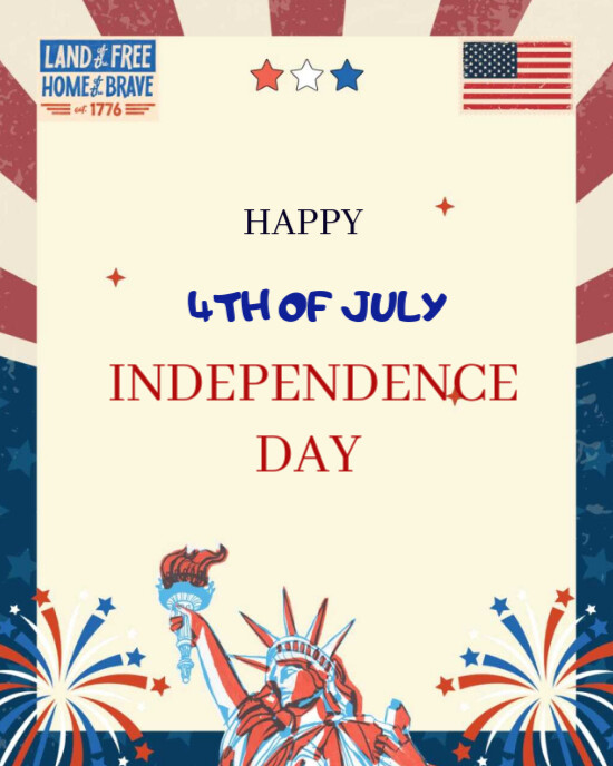 Yellow Joyful Happy Independence Day  Instagram Portrait template