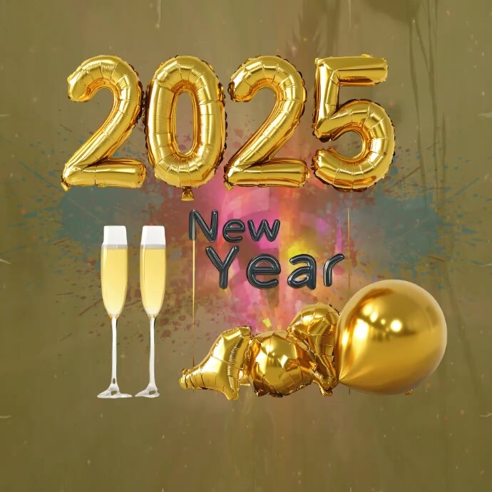 Copy of Yellow Joyful Happy New Year 2025 Instagram Post | PosterMyWall