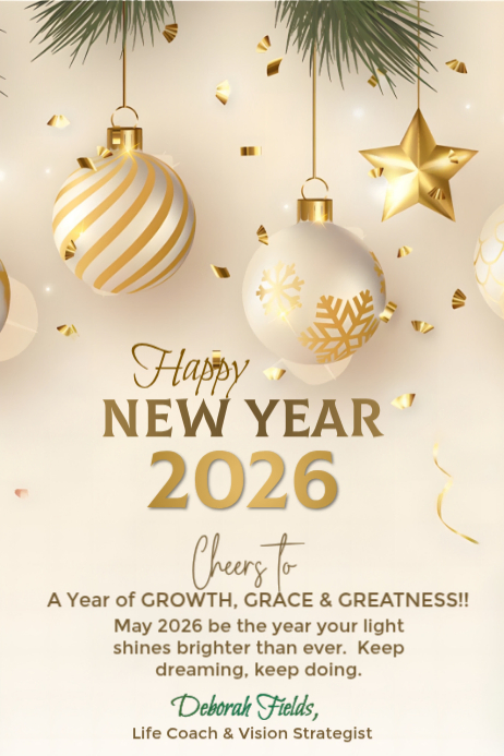 Yellow Joyful Happy New Year 2026 Poster Template | PosterMyWall