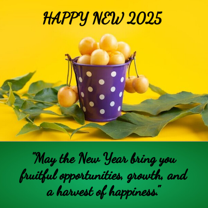 Yellow Joyful Happy New Year Instagram Post Template | PosterMyWall