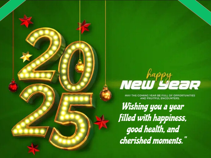 Yellow Joyful Happy New Year Presentation Template | PosterMyWall