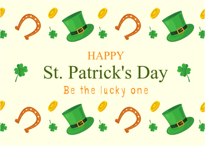 Yellow Joyful Happy St Patrick's Day Celebration Wishes Postcard ...