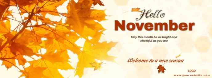Yellow Joyful Hello September Facebook Cover Photo Template | PosterMyWall