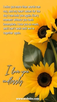 Yellow Joyful I Miss You Message  Whatsapp Status template