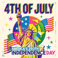 Yellow Joyful Independence Day Celebration Square Video template