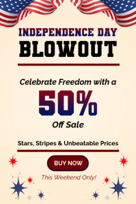 Yellow Joyful Independence Day Sale 2025 Poster โปสเตอร์ template