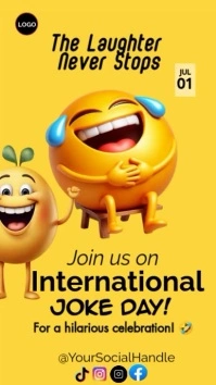 Yellow Joyful International Joke Day  Instagr Instagram Reel template