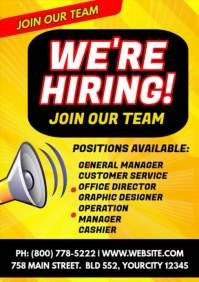 Yellow Joyful Job Recruitment A4 Video template