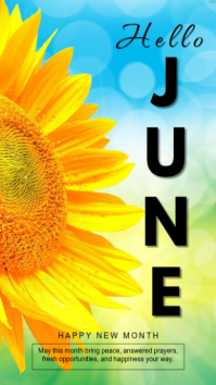 Yellow Joyful June Greetings Instagram Story Instagram-verhaal template