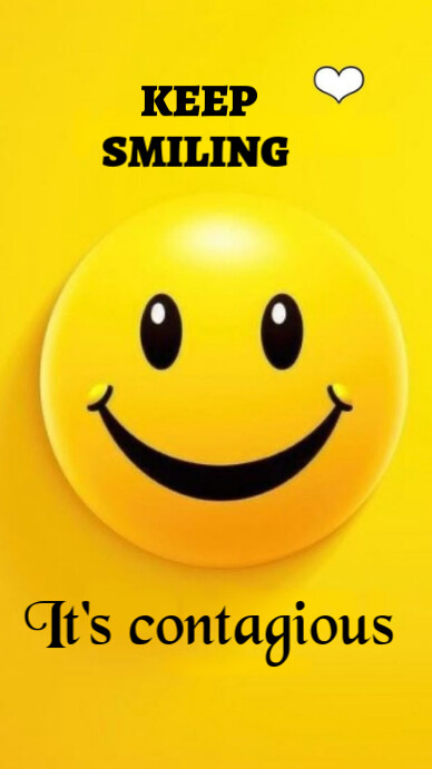 Yellow Joyful Keep Smiling  Instagram Story template