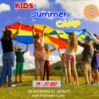 Yellow Joyful Kids Summer Camp Square (1:1) template