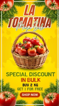 Yellow Joyful La Tomatina Mega Sale Instagram Story template