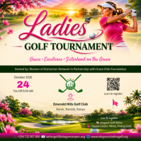 Yellow Joyful Ladies Golf Tournament Album Cover Albumcover template