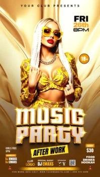 Yellow Joyful  Ladies Night Club Party  Instagram Story template