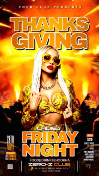 Yellow Joyful Ladies Night Club Party Instagram Story template