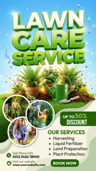 Yellow Joyful Lawn Care Service Instagram Story template