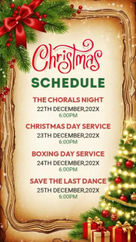 Yellow Joyful List-based Christmas Event Schedule Instagram Story Instagram Story template