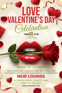 Yellow Joyful Love Valentine Day Celebration Poster template