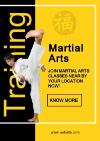 Yellow Joyful Martial Arts  A4 template