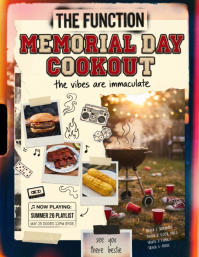 Yellow Joyful Memorial Day Cookout Flyer Folheto (US Letter) template