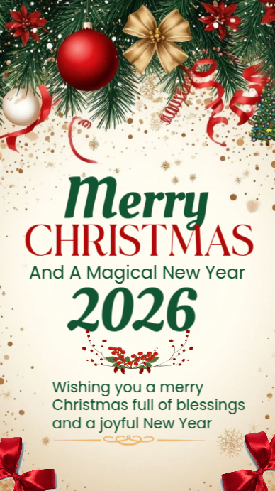 Yellow Joyful Merry Christmas And Happy New Year Instagram Story ...