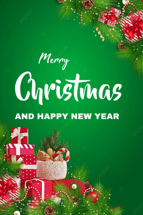 Copy of Yellow Joyful Merry Christmas And New Year Templates Online ...