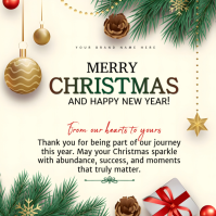 Yellow Joyful Merry Christmas Square (1:1) template