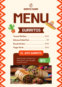 Gelb Mexican Restaurant Menu A4 Template - Page 1