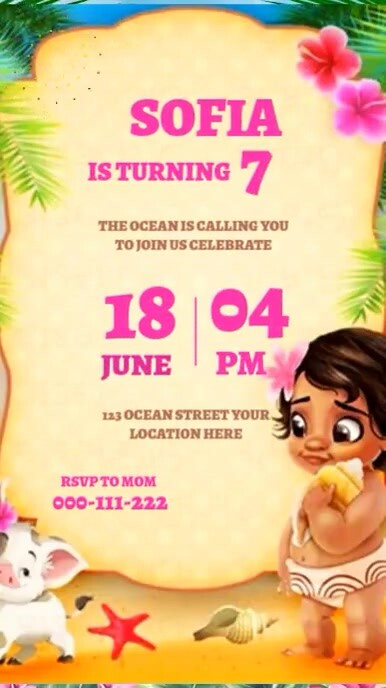 Yellow Joyful Minie Mouse Birthday Video Invitation Digital Display (9:16) template