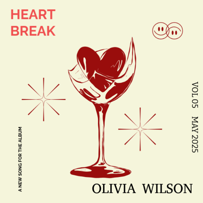 Yellow Joyful Minimalist Heartbreak Indie Pop Album Cover Album Cover template