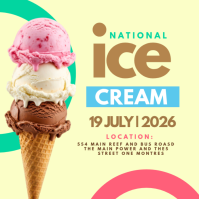 Yellow Joyful National Ice Cream Day Instagram Post template