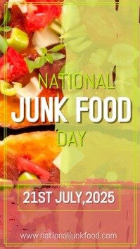 Yellow Joyful National Junk Food Day Template Instagram Story