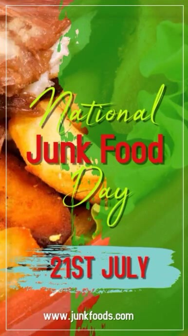 Yellow Joyful National Junk Food Flyer  Instagram Story template