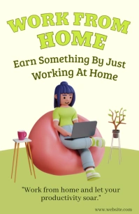 Yellow Joyful National Work From Home  Tabloi Tabloid template