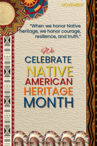 Yellow Joyful Native American Heritage Month Poster template