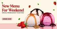 Yellow Joyful New Menu Ice Cream Facebook Event Cover template