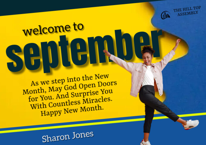 Yellow Joyful New Month A5 template