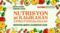 Yellow Joyful Nutrition Month Celebration Digital Display งานแสดงผลงานแบบดิจิทัล (16:9) template