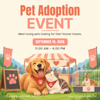 Yellow Pet Adoption Event Instagram Post Template