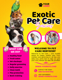 Yellow Joyful Pet Care Services Flyer (us Letter) template