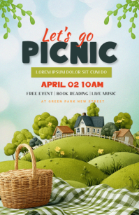 Yellow Joyful Picnic Event Tabloid แทบลอยด์ template