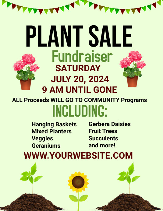 Yellow Joyful Plant Sale Flyer (us Letter) template