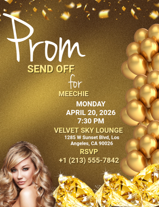 Yellow Joyful Prom Send Off Flyer Template | PosterMyWall