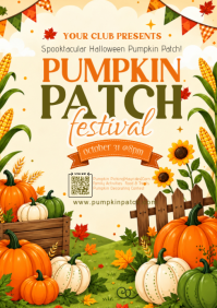 Желтый Pumpkin Patch Festival A5 Template
